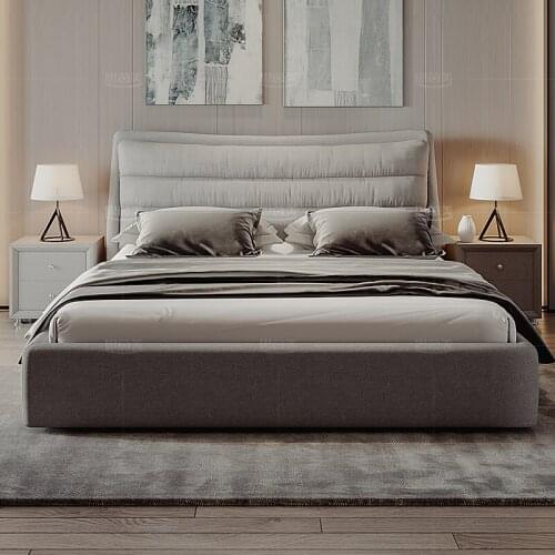 Modern cloth bed can be disassembled and washed, simple small family double bed 1.8m cloth bed soft bag bed wedding bed master