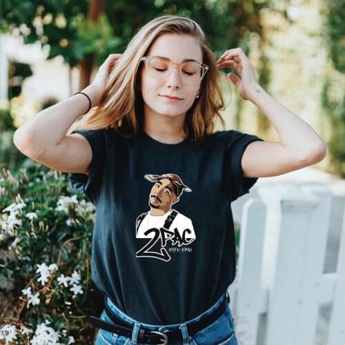 Tupac 2pac Black White Tshirt Shakur Hip Hop Tops Tees Rapper Notorious Big Young Thug Koba La J Cole Hiphop Rap Streetwear