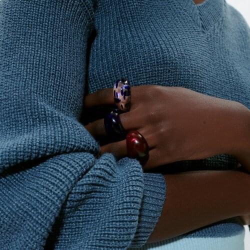 Vedawas 2021 ZA Glass Collection Rings for Women Bohemian Colorful Finger Engagement Rings Fashion Show Jewelry Girlfriend Gifts