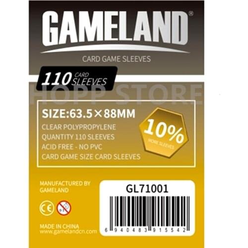 110 Sleeves Board Games 71001(63.5x88mm) GAMELAND Card Game Sleeve Protector protective clear cards sleeves