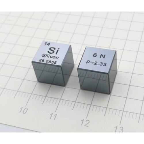 1 pcs Complete mirror surface High-purity single-crystal silicon Cubic cubic periodic table 10mm Si greater than or equal to 6N