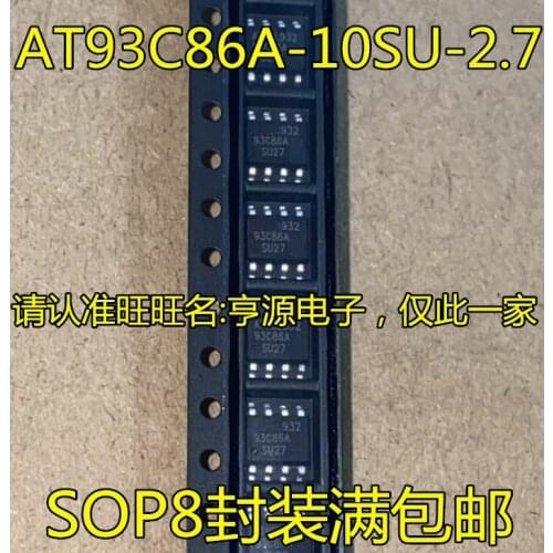10PCS AT93C86A AT93C86A-10SU-2.7 93C86A SU27 SOP-8