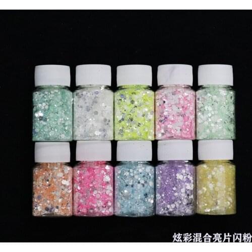 12g/Box Nail Magic Mirror Effect Glitter Flakes Chunky Holographic Sequins Glitter For Resin Nail Art Irridescent Gel Nail Decor