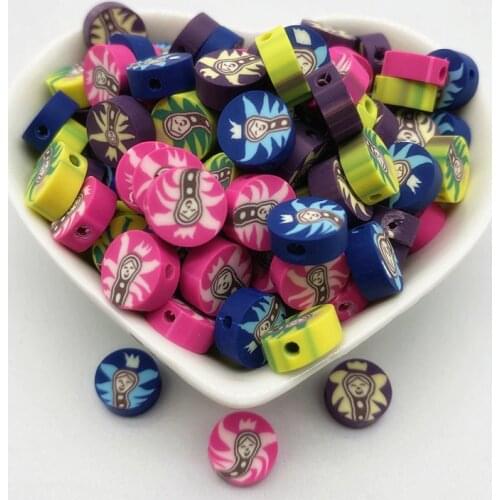 30pcs/Lot 10mm Mixed Colors LOVE Shape Clay Spacer Beads Polymer Clay Beads For Jewelry Making DIY Handmade Accessories #08