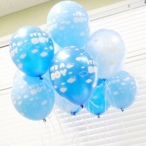 30pcs/lot 12inch Latex Balloons Baby Boy Birthday Balloon Its A Boy Printing Pearl Baloon for Birthday Birthday Party Decoration