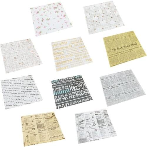 50Pcs Food Grade Wax Oilpaper Bread Sandwich Burger Cookie Wrapper Paper Tool