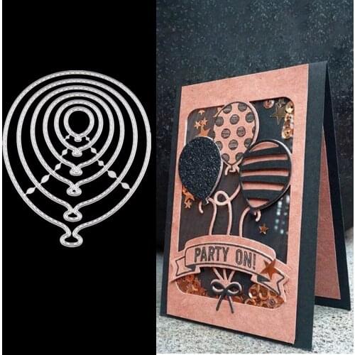 6pcs Balloon Metal Cutting Dies Stamp Stencils for DIY Scrapbooking Photo Album Art Decorative Embossing Paper Card Knife Mold
