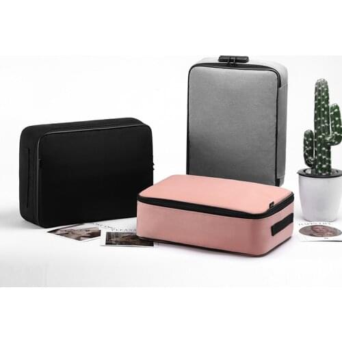 Household portable multi-layer document storage package file file large capacity multi-function password sorting box travel case