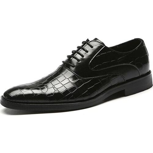 Chaussure homme mens dress shoes genuine alligator leather pointy oxford shoes for men lace up flat heels formal office shoes