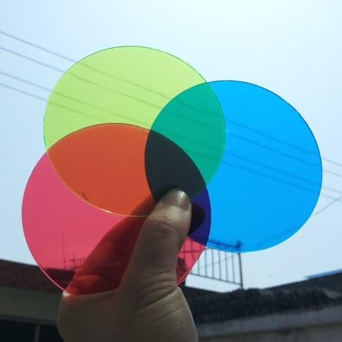 Three Primary Color Filter Color Translucent Film Red Green Blue Three Color Dia 95mm Children Optical Experiment Fun Instrument