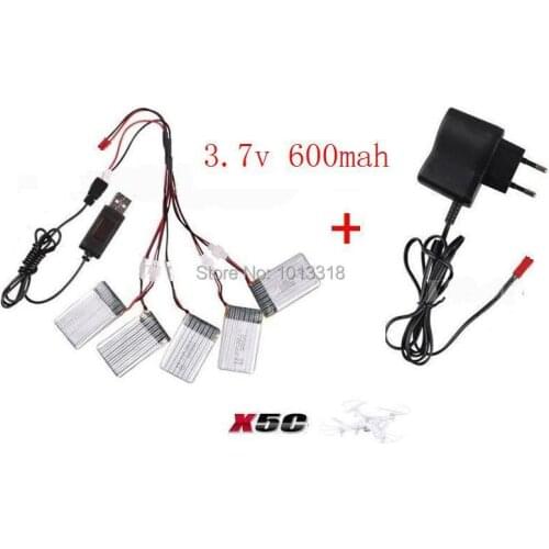 Ewellsold X5C X5A x5SC X5SW RC Quadcopter upgraded battery 3.7V 600mAh Li-Po battery with USB/Wall charger