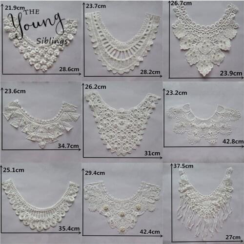 Hot sell multiple style select Lace Beautiful Flower Applique Lace Collar DIY clothing accessory Craft 1pcs sell YL108-YL123