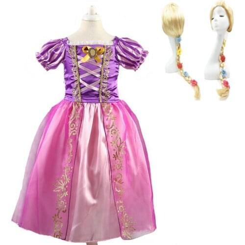 Mr Qing narration Girls Summer Dress Kids Sleeping Beauty Cosplay Costume Baby Girl Princess Dress Rapunzel Cindrella Snow White