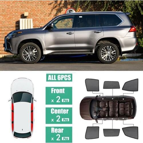 Side Windows Magnetic Sun Shade UV Protection Ray Blocking Mesh Visor Fit For Lexus LX570 2015-2020