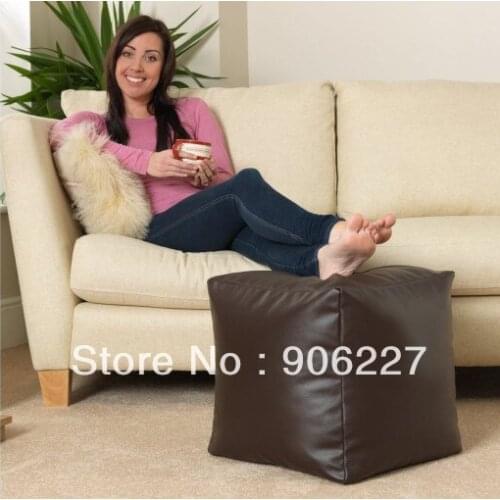 CUBE Bean Bag Faux Leather MOCHA - Beanbag Footstool - free shipping