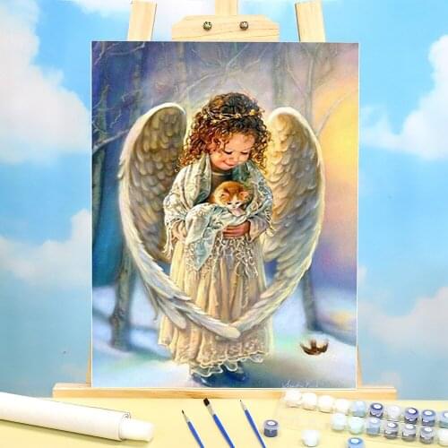 Region Angel Coloring By Numbers Painting Kit Oil Paints 40*50 Boards By Numbers Home Decor For Children Wholesale