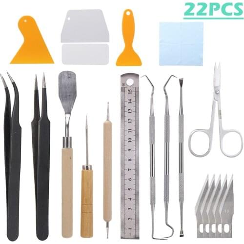 22pcs Sewing Lettering DIY Craft Tool Kit Home School Scrapbooking Basic Supplies Accessories Cricut Tools Set