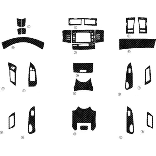 Full Set Interior Carbon Fiber Center Console Durable Wrap Protector Vinyl Decoration Sticker For Toyota Reiz 2005-2015