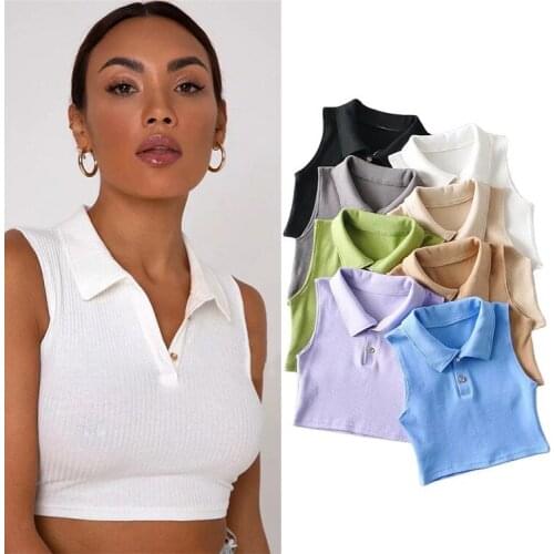 Casual Joker Solid Color Vest Summer New Womens Elastic Slim Short Sleeveless Jacket DLDD233
