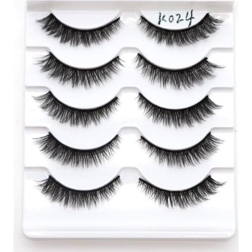 5 Pairs 3D Lashes Natural Cross Thick False Eyelashes Handmade Fake Eye Lash Makeup Eyelash Extension