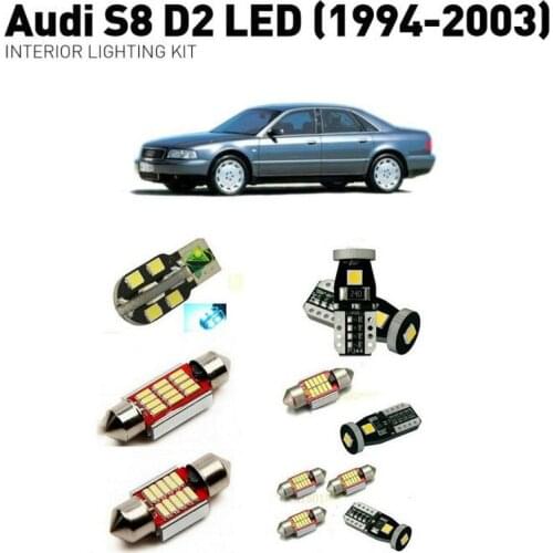 Led interior lights For Audi S8 D2 1994-2003 18pc Led Lights For Cars lighting kit automotive bulbs Canbus