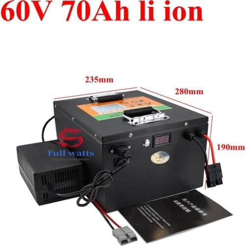 Waterproof 60v 70ah lithium ion bateria BMS li ion for 3500W 2000w Tricycle scooter motorcycle camper bakfiets +10A charger
