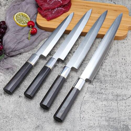 Sowoll Japanese Sashimi Knife High Carbon 5CR15 Steel Sushi Chef Knives Utility Filleting Cutting Salmon Fish Sashimi Knife Tool