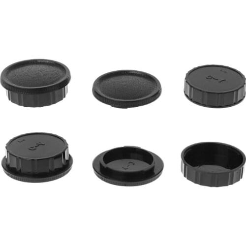 Rear Lens Body Cap Camera Cover Set Dust Screw Mount Protection Plastic Black Replacement for Contax Yashica CY C/Y
