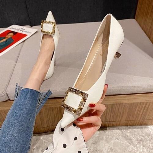 New Women Fashion Crystal High Heel Shoes 2021 Sexy Pointed Toe Thin Heels Wedding Pumps Casual Elegant Sexy Nude Shoes Autumn