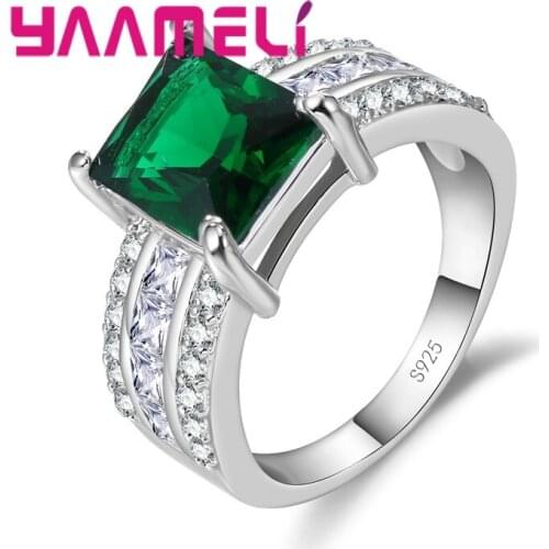 Best Quality Personalise Austrian Crystal 925 Sterling Silver Women Wedding Engagement Rings Free Shipping 4 Color