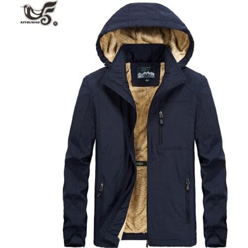 XIYOUNIAO plus size M~5XL 6XL Fur Hooded Winter Jacket men Fashion Warm Wool Liner Man Jacket and Coat Windproof Male Parkas