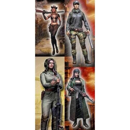 1/16 120mm Girl modern pretty include 4 woman 120mm toy Resin Model Miniature Kit Unassembly Unpainted