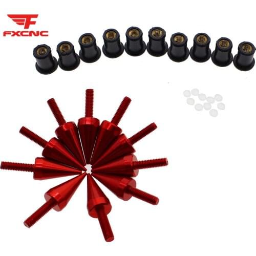 10pcs/1set M5 CNC Aluminum Universal Motorcycle Windshield Spike Bolts Screw Nuts M5 Motorcycle Windshield Spike Bolts Screw Nut