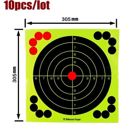 10pcs 12inch Training Target Paper Tactical Paintball Fluorescence Sticker for Shooting Hunting target papr Paitball