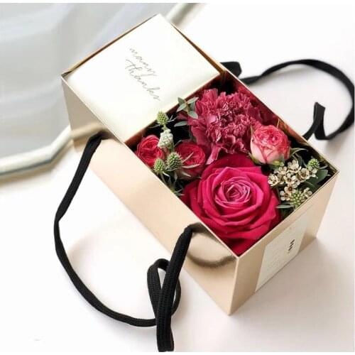 10pcs portable birthday flowers gift box paper transparent folding cassette separator flower shop mothers Day christmas gift