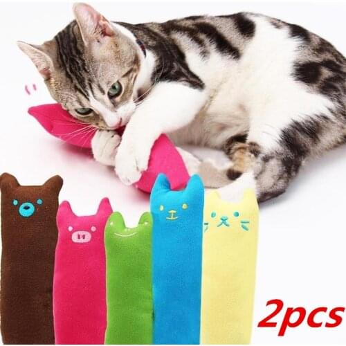 2 Pcs New Creative Pillow Scratch Crazy Cat Kicker Catnip Toy Teeth Grinding Chew Toys