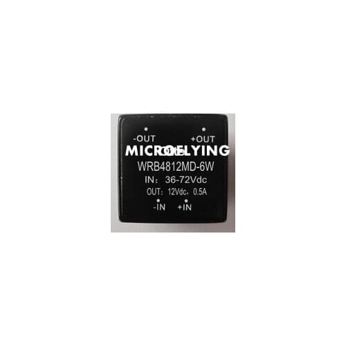 2pcs dc dc power module 48V to 12V 0.5A WRB4812MD-6W isolated dc-dc buck converter switching step down power low ripple