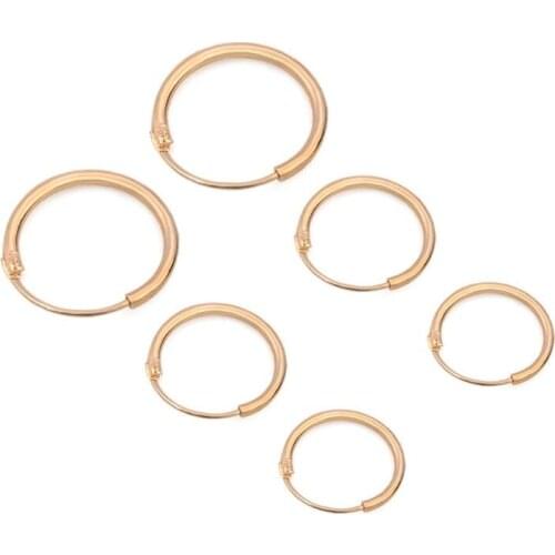 3 Pairs 3 Sizes Minimalism Simple Round Circle Earrings Hoop Earrings Small Ear Studs for Women Girls Fashion Jewelry T84A