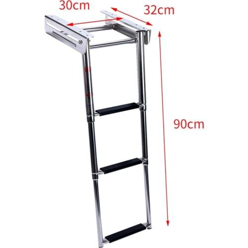 3 Steps Pulley Stainless Steel Under Platform Ladder for boat accessories marine