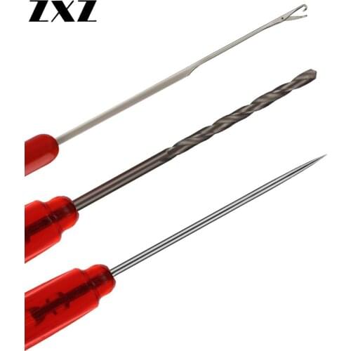 3pcs/Set Carp Fishing Rigging Tool Crochet Hook Stringer Needles Combo Boillie Drill Needle for Fishing Lure Bait Kit Set Tackle