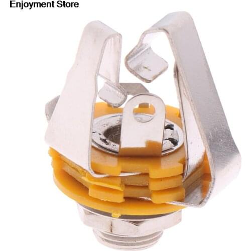 5Pcs 6.35mm 3 Pole stereo Plug jack Audio Female Connector Panel Microphone Socket for all Acoustic Electric Bass Guitar