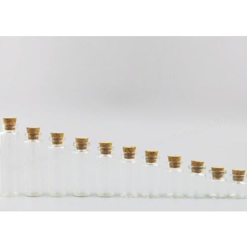 5pcs Empty Glass Jars Cork Stopper Ornaments DIY Small Cheap Mini Containers Message Vials Popular Mason Jar Decoration Bottle