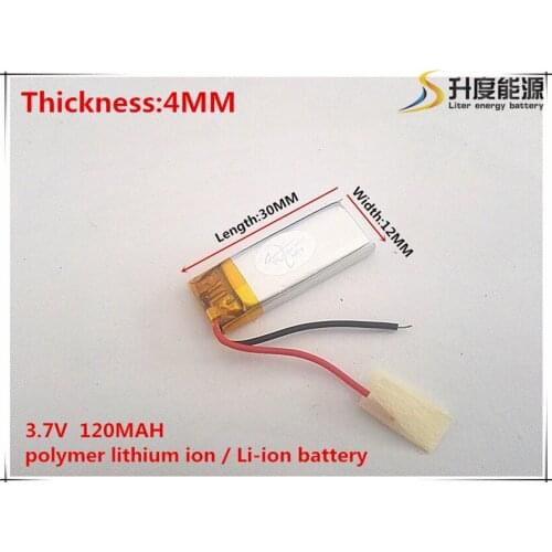 5pcs [SD] 3.7V,120mAH,[401230] Polymer lithium ion / Li-ion battery for TOY,POWER BANK,GPS,mp3,mp4,cell phone,speaker