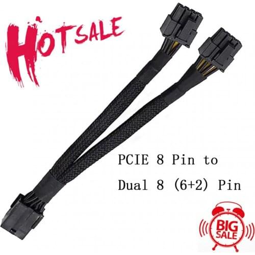 PCI-Express PCIE 8 Pin to Dual 8 (6+2) Pin VGA Graphic Video Card GPU Adapter Power Supply Splitter Cable 20cm