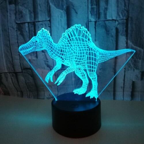 Dinosaur Acrylic Illusion Touch 3d Lamp Gift Customized Table Lamp 7 color change Factory wholesale 3d Desk Lamp