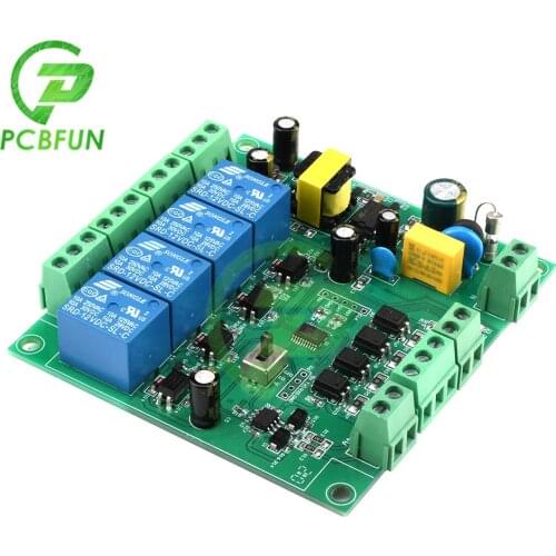 AC 220V Power Supply 4 Channel 4CH Relay Module 8 Bit MCU Modbus RTU Control Module RS485 TTL UART Controller
