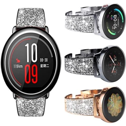 Diamond Strap For Huami Amazfit GTR 2 47mm 42mm Bracelet Womens Jewelry Band Amazfit Stratos 3 GTS 2 Bip S 20mm 22mm Wristbands