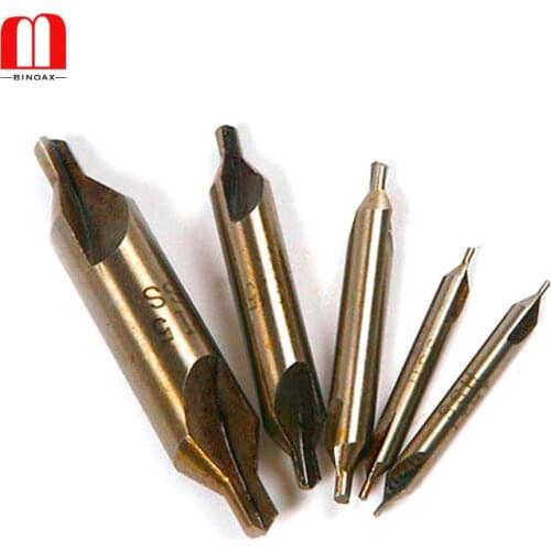 Binoax 5Pcs/set HSS Combined Center Drills Bit Countersinks 60 Degree Angle Set Tool 5/3.15/2.5/1.5/1mm #P00438