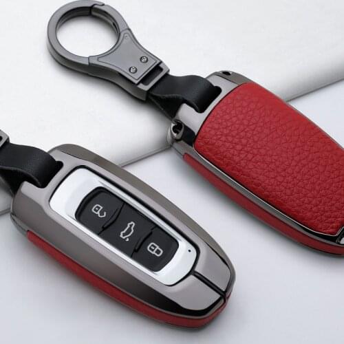 Alloy Leather Car Key Shell Cover Case For Geely Atlas Boyue NL3 PROTON X7 X70 Emgrand FC SUV Vision X6 NL4 GT GC9 Borui