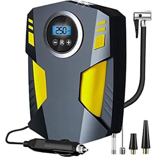 Digital Tyre Inflator Portable Air Compressor 12V Electric Car Tyre Inflator Digital LED Light for Car Tires, Bicycles